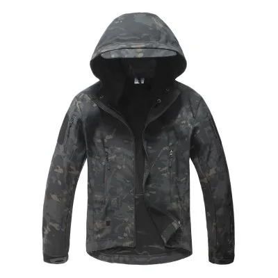 Скрытень Акула кожа софтшелл V5 Военная тактическая куртка для мужчин водонепроницаемый пальто камуфляж с капюшоном армейская камуфляжная одежда - Цвет: Multicam Black