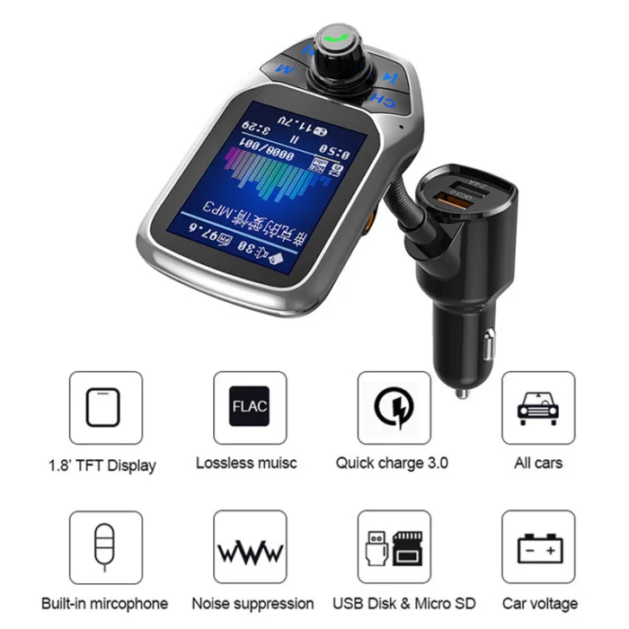 Автомобильный Bluetooth fm-передатчик MP3-плеер Hands Free радио адаптер USB зарядное устройство DQ-Drop