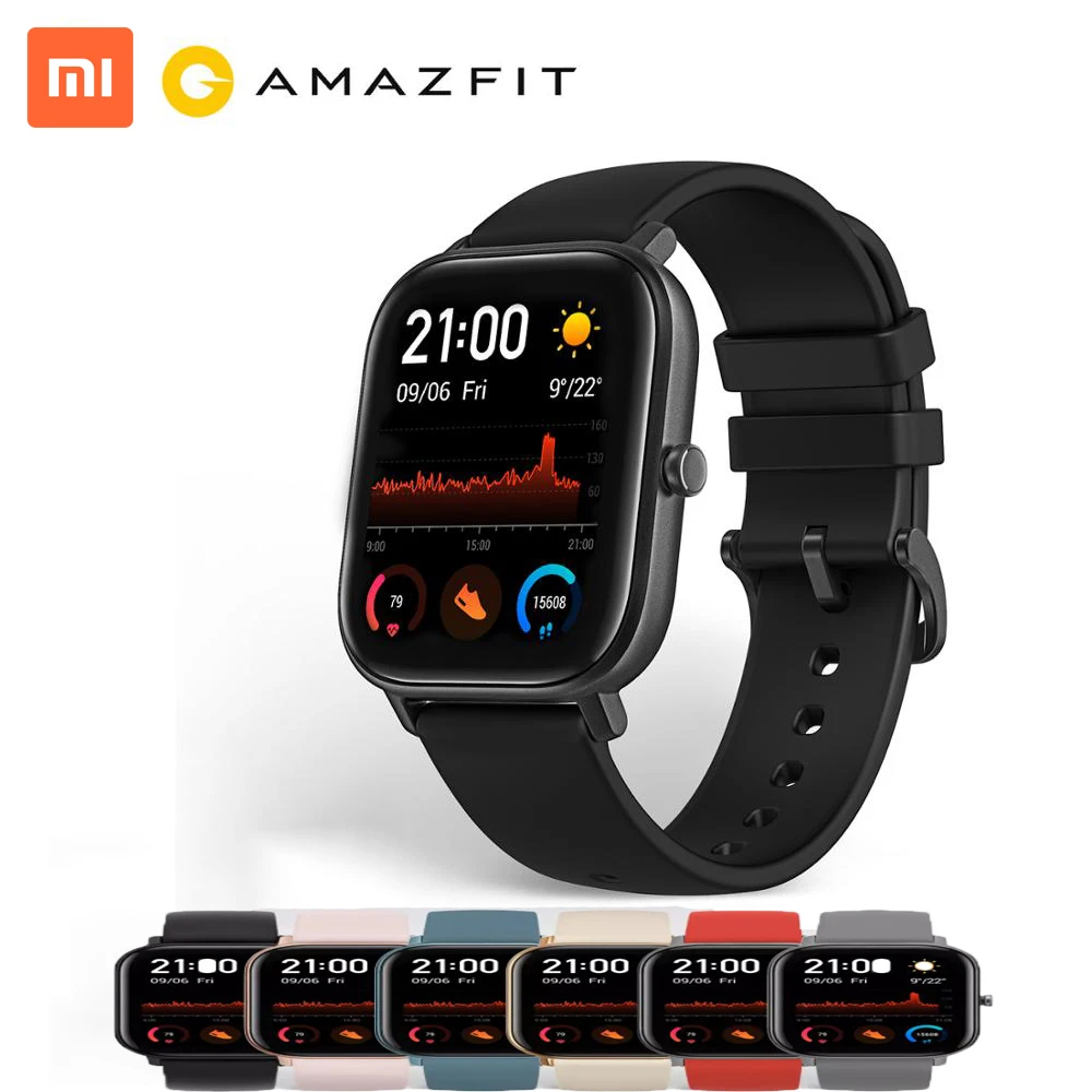 US $27.99 XiaoMi Global Version Amazfit GTS Smart Watch 5ATM Waterproof Swimming Smartwatch 14 Days Battery Music Control For Android
