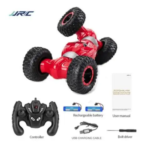 JJRC Q70 игрушечные машинки RC Twister двухсторонний флип деформация скалолазание RC автомобиль трюк анти-пропуск шины 4WD гоночный гусеничный автомобиль игрушка RTR - Цвет: 2battery Red