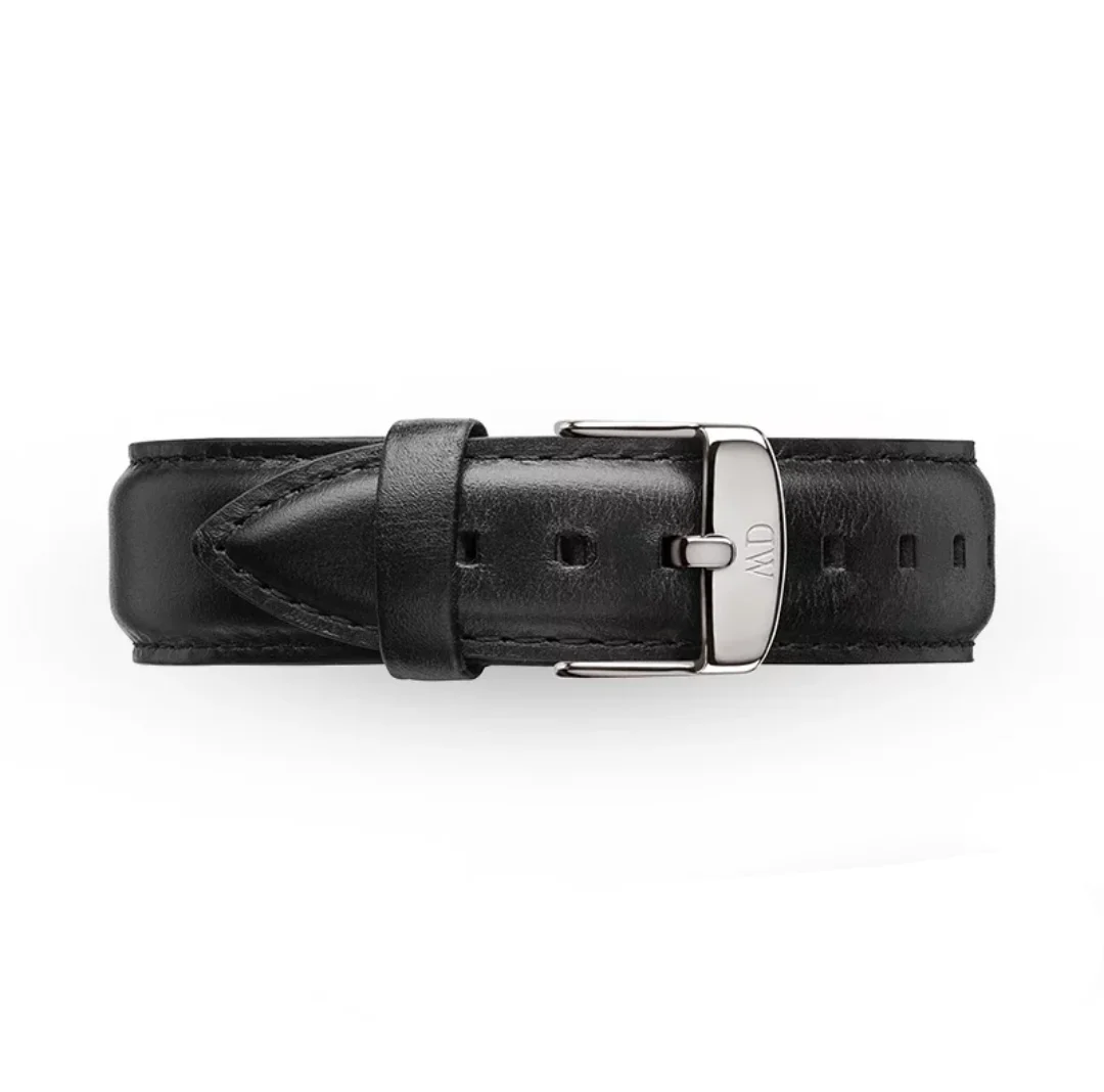 Black Silver Buckle Качественный кожаный ремешок для часов Zazac, коричневый с застежкой из розового золота, ремешок для часов 14 мм, 18 мм, 20 мм, ремешок для часов DW Daniel Wellington - Цвет ремешка: Black Silver Buckle