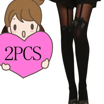 

2020 Hot Fashion Women Girls Temptation Sheer Mock Suspender Tights Pantyhose New Arrival Sexy Black Pantyhose Wholesale price