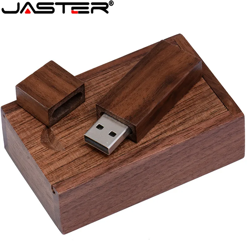 JASTER логотип подарок флешка деревянная+ коробка персональный логотип usb флэш-накопитель 4 ГБ 8 ГБ 16 ГБ 32 ГБ 64 ГБ usb 2,0 фотография лучший подарок