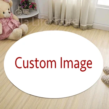 개인 맞춤 라운드 카펫 컴퓨터 의자 쿠션, 가족 맞춤 사진 침실 깔개 거실 장식 바닥 침대 옆 매트