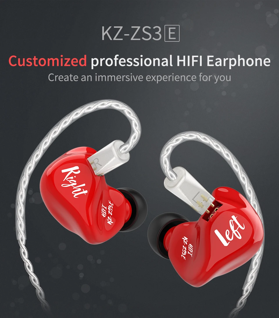 KZ ZS3E DD блок Hifi спортивные наушники-вкладыши динамический привод шумоподавление Гарнитура без микрофона съемный кабель KZ ZS10 KZ AS10