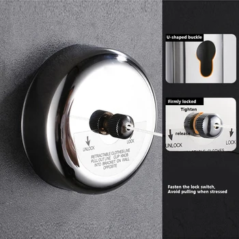 

Retractable Indoor Clothes Hanger Rope Wall Mounted Hanger Drying Towel Rack Flexible Clothesline Bathroom Clothes Dryer