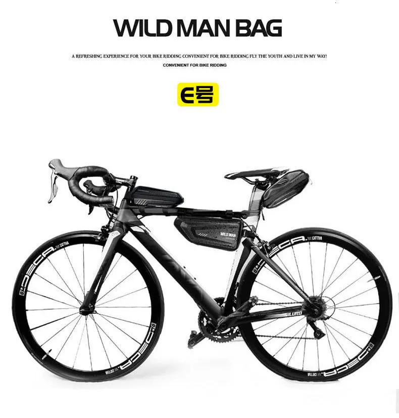 Clearance WILD MAN Mountain Bike Bag Rainproof Road Bicycle Frame Bag Cycling Accessories Hard Shell Tools Storage Panniers Capacity 1.5L 10