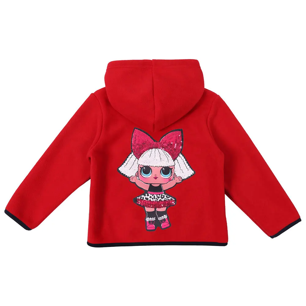 Флисовое пальто для девочек; зимняя верхняя одежда; толстовка с капюшоном в виде единорога с блестками; плюшевый пушистый бархатный топ; куртка с длинными рукавами; одежда на День святого Валентина - Цвет: Red 08
