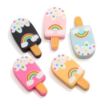 

20/100pcs Rainbow Decoration Artificial Popsicle Ice-Cream Ornament Craft Decor Miniature Dollhouse Home Wedding Decoration DIY