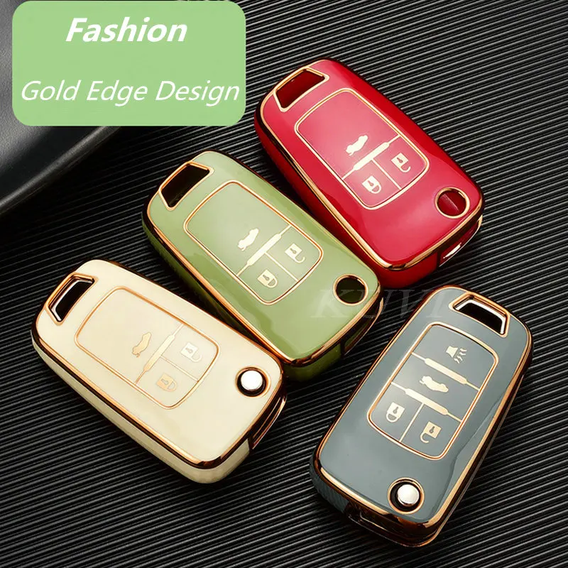 TPU 자동차 접이식 키 케이스 커버, Chevrolet Cruze Aveo Trax Sail Malibu Captiva Opel Vauxhall Astra J Corsa Insignia Mokka