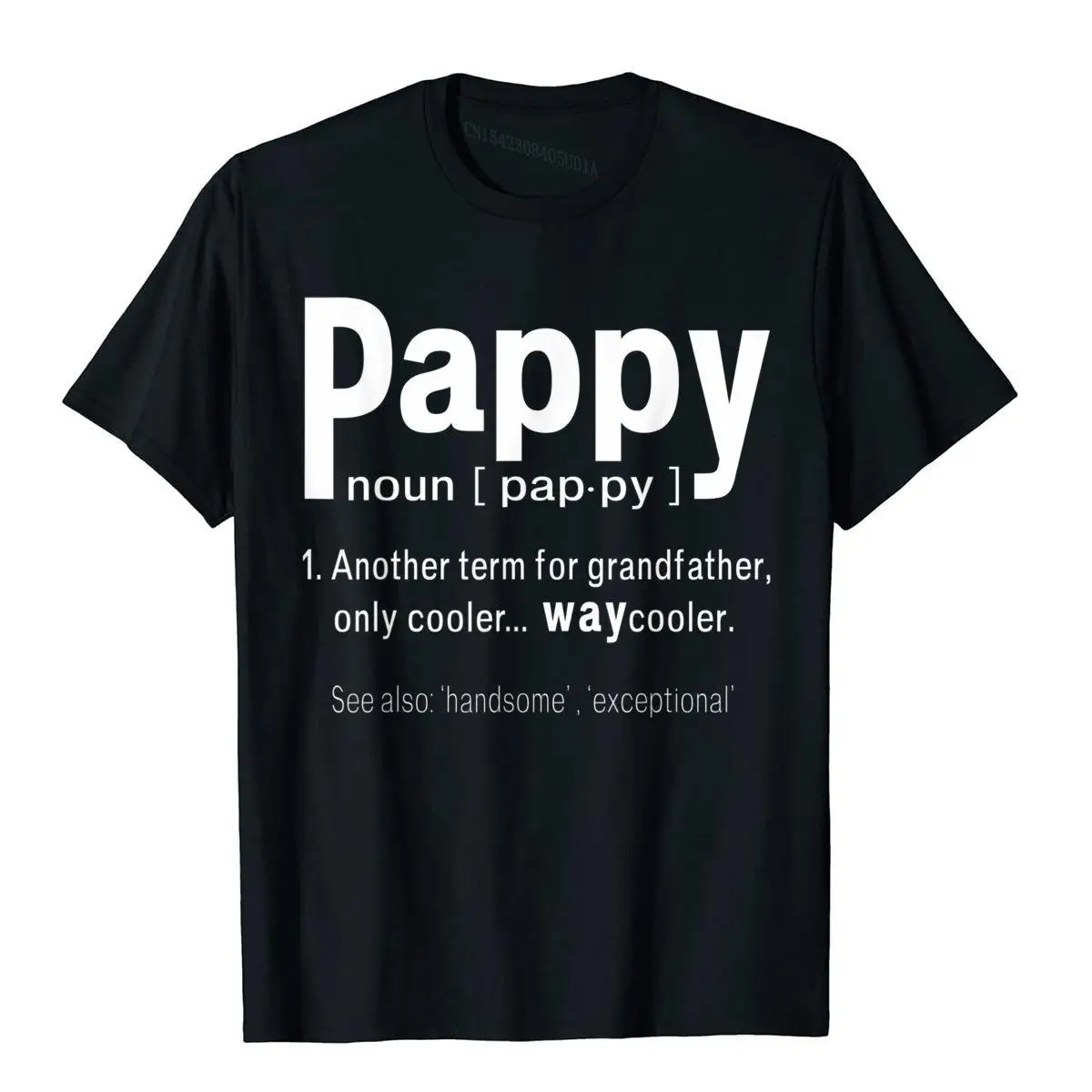 Mens Pappy Humor Grandpa Fathers Day Definition Birthday T-Shirt__B8029black