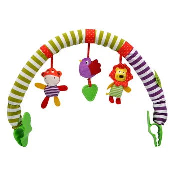 

Stroller Cot Hanging Toys Cloth Baby Seat Rattles Ring Bell Educational Gift With Teethers Squeaky Washable Infant Portable Soft