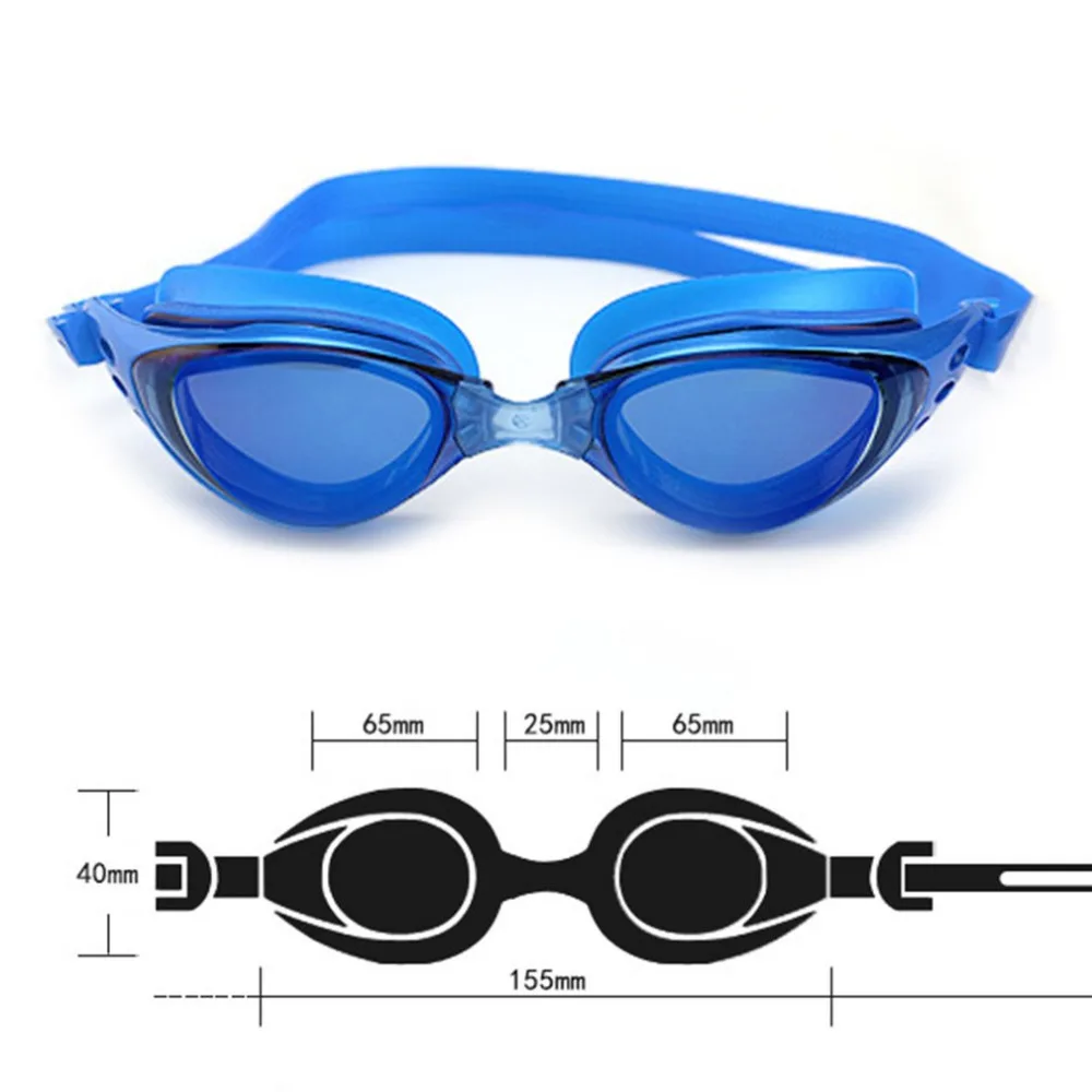 Очки для взрослых, большая оправа, без протекания, по рецепту, водонепроницаемые очки для плавания, для мужчин и женщин, анти-туман, защита от ультрафиолета, очки для плавания