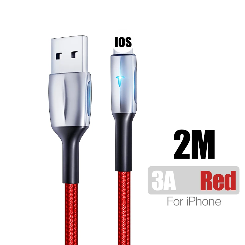 For iPhone USB кабель для iPhone 11 Pro Max X XR XS 8 7 6s 5S iPad 3A Быстрая зарядка зарядное устройство Синхронизация данных USB провод шнур Кабели для мобильных телефонов - Цвет: For iPhone