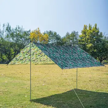 Outdoor Shelter Ultralight Tarp Camping Survival Sun Mat Shelter Beach Waterproof Shelter Multifunctional Rain Beach Awning 3