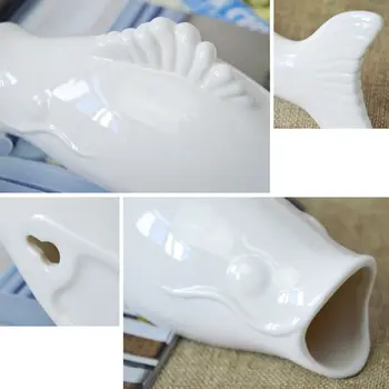 

Creative Fish Ceramic Wall Hanging Planter Vase Mural for Hotel Cafe Decoration Wall Flower Vase