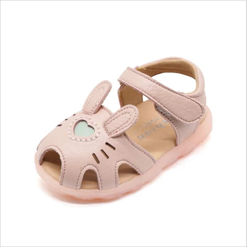 New Summer Baby Shoes Leather Soft Sole Kids Sandals Closed Toe Cute Toddler Girls Sandals 15-25