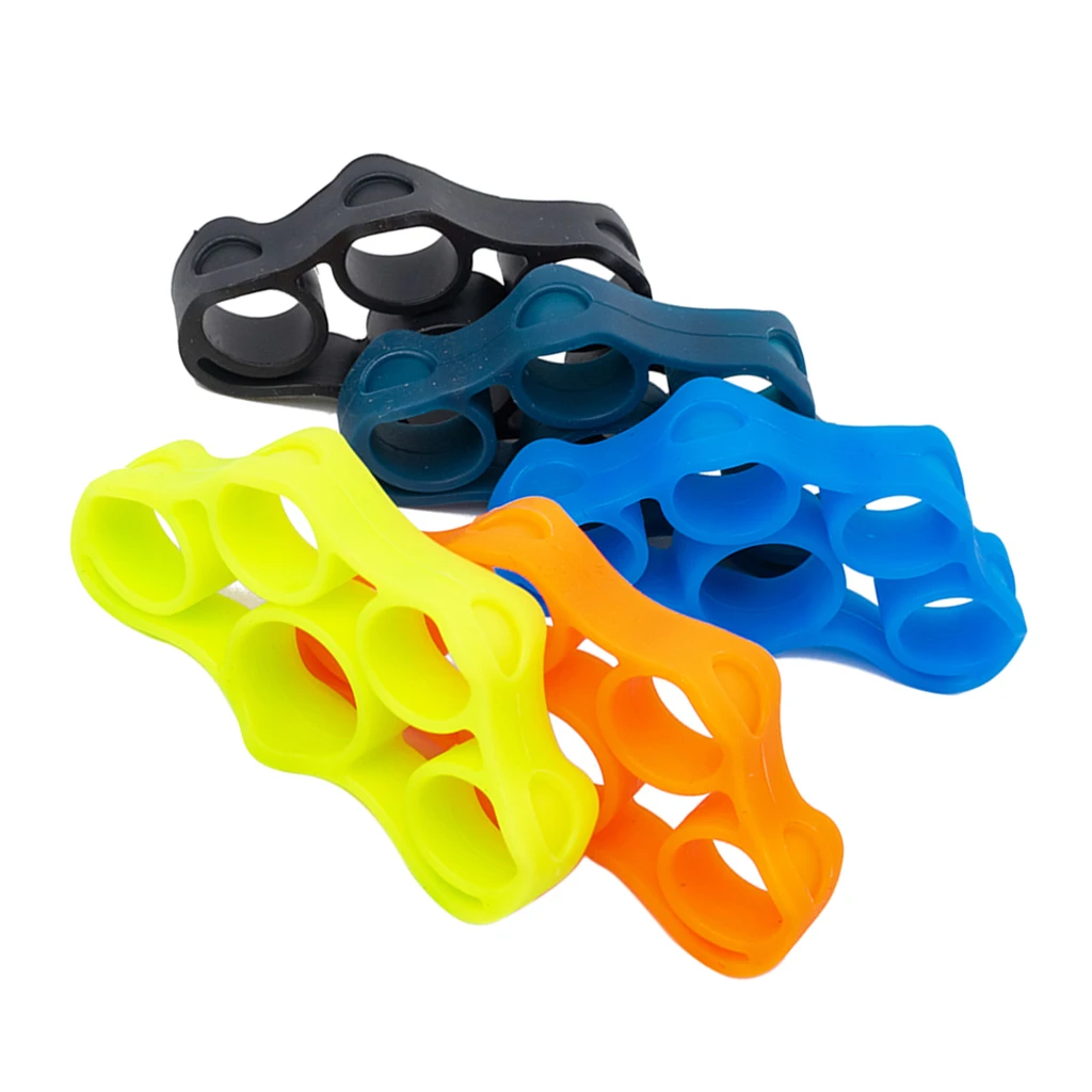 Pack of 5 Finger Trainer Exerciser Hand Resistance Bands for Guitar Piano Climbing Basketball