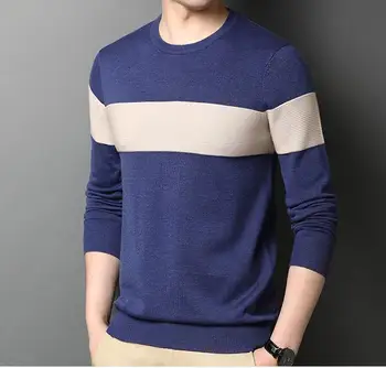 

2020 autumn new round neck striped sweaters men gml01