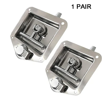 

2pcs/set Trailer Door Latch T-Handle Lock Stainless Steel Keys For Camper RV Truck Tool Caravan accessories RV Yacht Door Lock