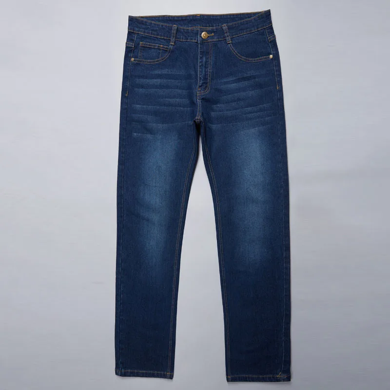 Online 28 50 pantalones de hombre de gran tamaño de estiramiento recto holgado pantalones de moda Casual negro azul Denim masculino Jeans de negocios clásico