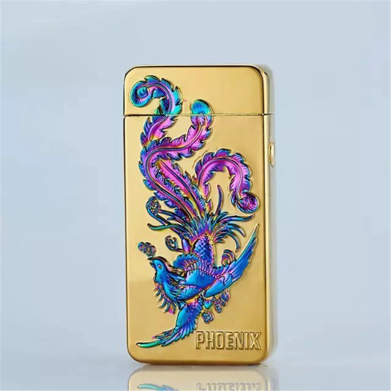 Phoenix New Electronic Usb Charging Double Arc Lighter Plasma Eletronic Pulse Lighters Dual ARC Lighters Gadgets for Men or Women - Цвет: Phoenix