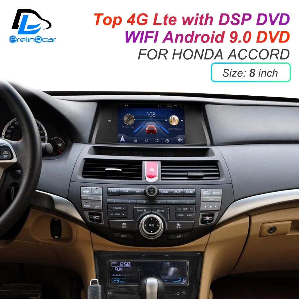Android 9,0 DSP 4G Lte мультимедийный dvd-плеер для Honda accord 8 поколения Автомобильный подголовник монитор Радио Стерео навигационная система