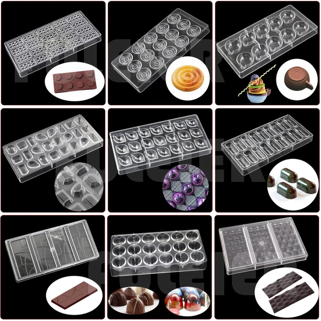 Moules à barres de chocolat en Polycarbonate de 26 styles, pour gâteaux,  sucreries belges, outils de confiserie, ustensiles de cuisson au chocolat -  AliExpress