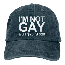 I'm Not Gay Casquette темно-синяя мужская и женская джинсовая бейсболка с ремешком на спине Регулируемая Кепка для папы и гольфа
