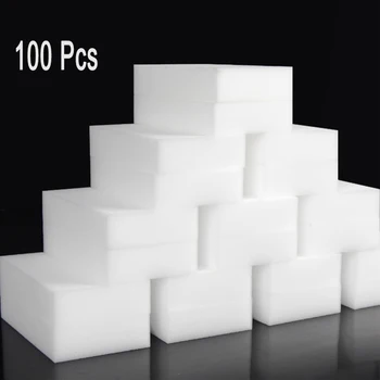 

100pcs Melamine Sponge Magic Sponge Eraser Kitchen Melamine Sponge Cleaner Cleaning Sponge for Office Bathroom меламиновая губка
