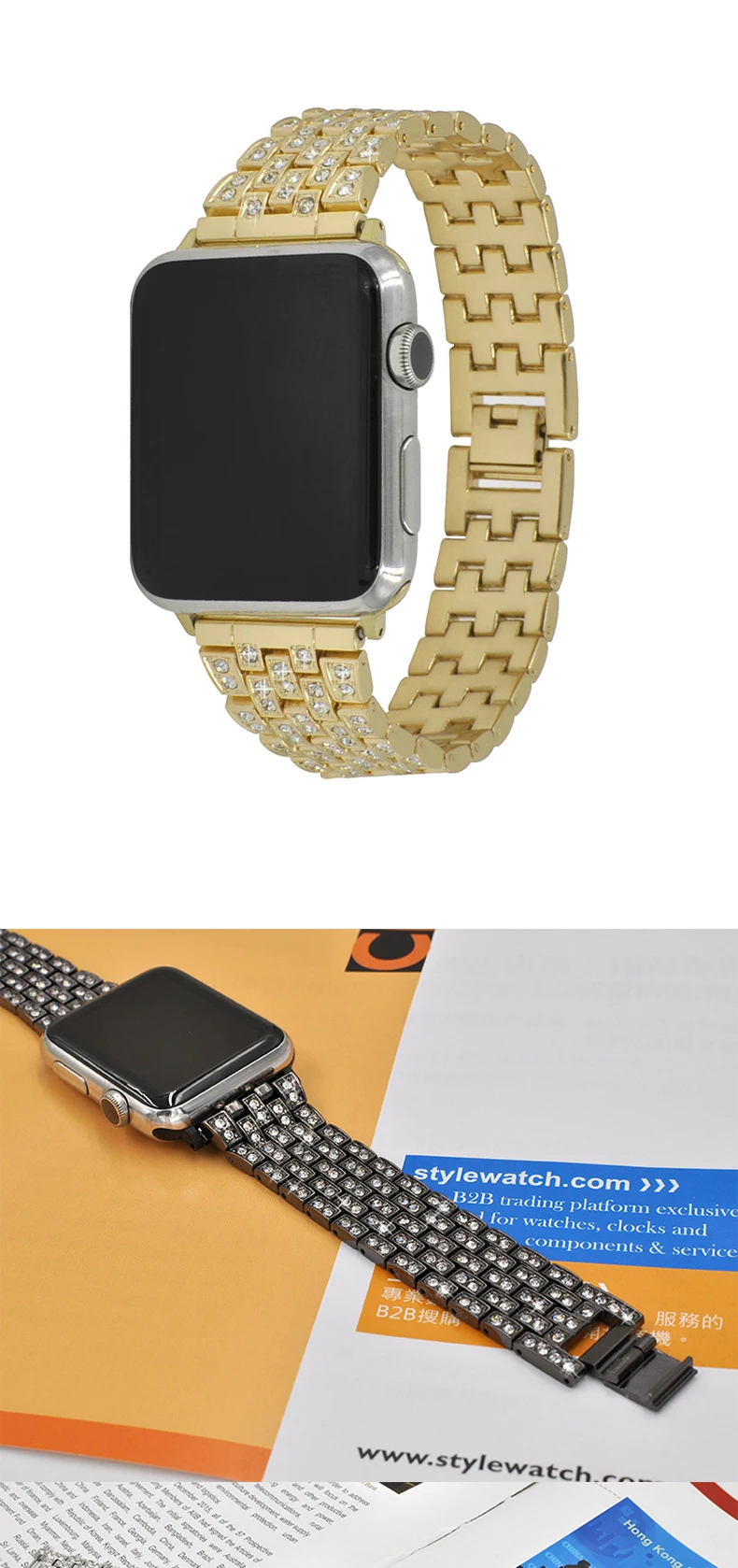 Новинка для Apple, Алмазный ремешок для iwatch4, 3, 2, 1, металлический, полностью бриллиантовый, стальной, сплав, ремешок для женщин, умный ремешок, 44 мм, 42 мм, 40 мм, 38 мм