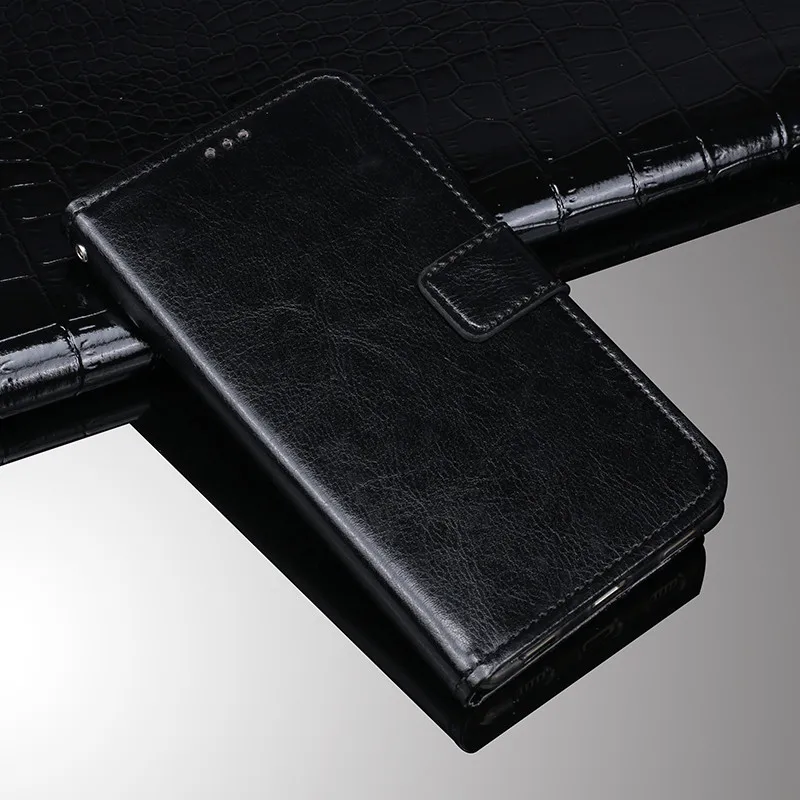 Для Oppo A9 A5 чехол, роскошный чехол-книжка с подставкой, сумки для телефона, кошелек Crazy Horse, кожаный чехол для Oppo A11 A11X, чехол 6,5 Дюймов - Цвет: Черный