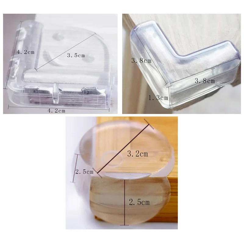 

4Pcs Home Supplies Corner Protector Transparent Anti-collision Children Safety PVC Table Corner Protector White Corner Protector