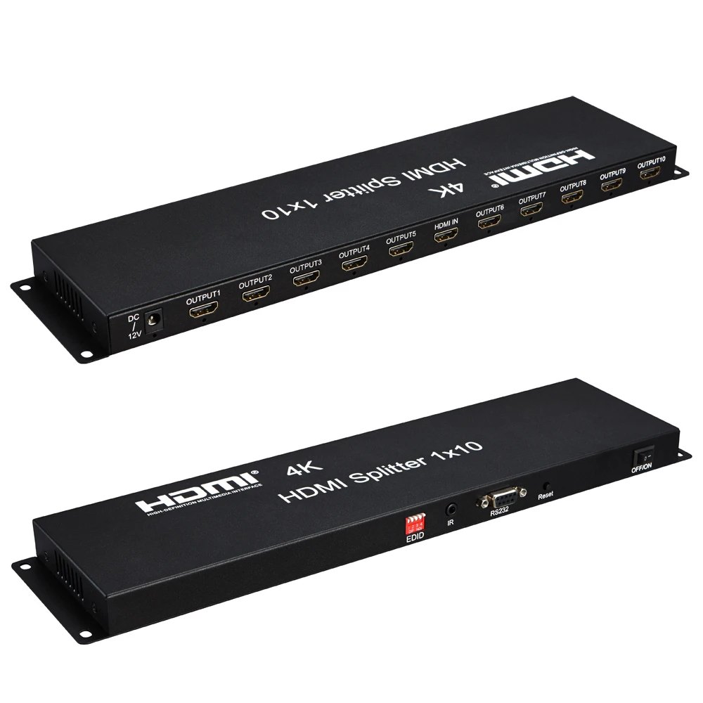 HDMI 2,0 4K HDMI сплиттер 1x10 1080P 3D видео конвертер дистрибьютор 1 в 10 выход HDCP2.2 EDID RS232 компьютер ноутбук ПК к ТВ HD tv