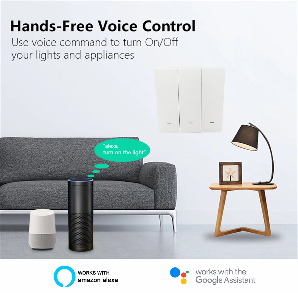 Lonsonho RF433 + Wifi Smart Light Switch EU Tuya Smartlife App Wireless Remote Control Push Button Wall Switch Alexa Google Home