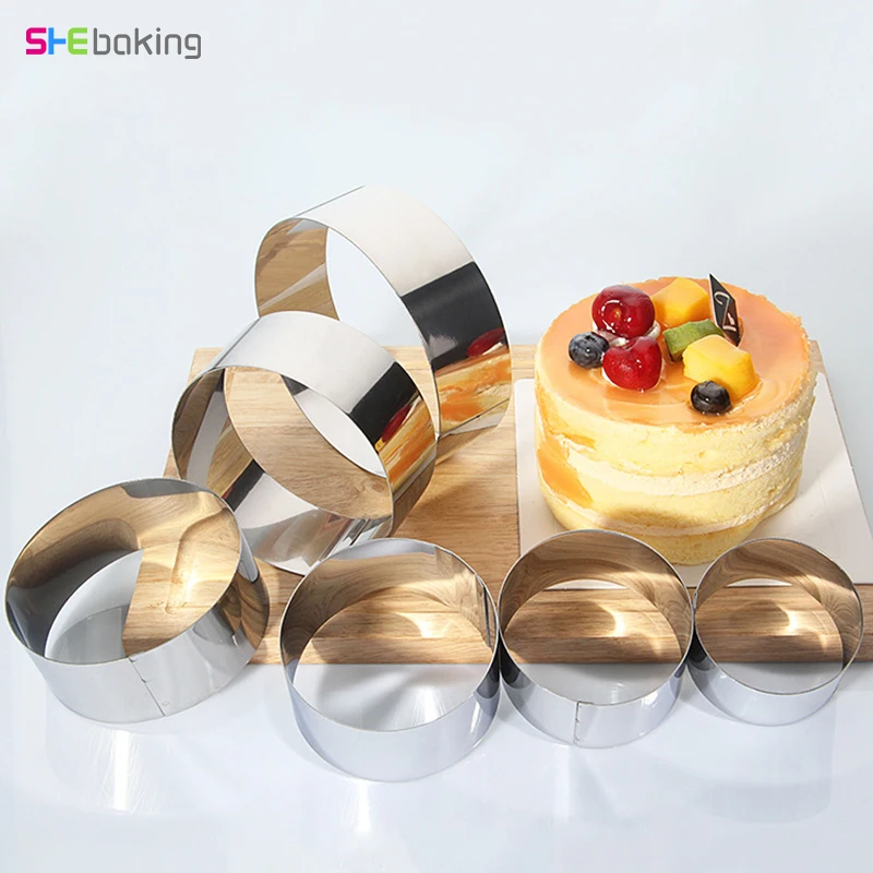 Shebaking 6 шт. круглый мусс из нержавеющей стали Diy Форма для торта инструмент для выпечки формы для печенья инструменты для украшения торта