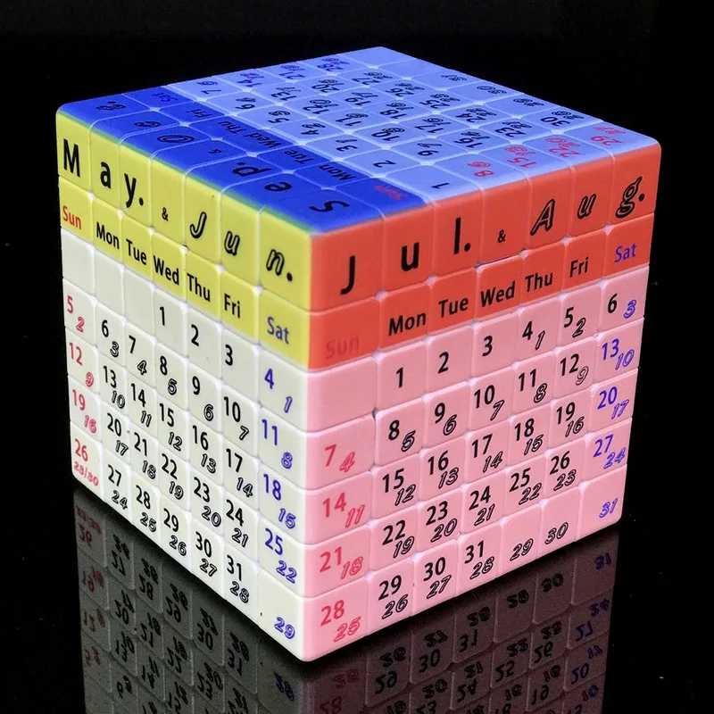 7x7x7 Скорость твист вечный календарь магический куб раннее образование интеллектуальное развитие игра в Мозги Игрушка