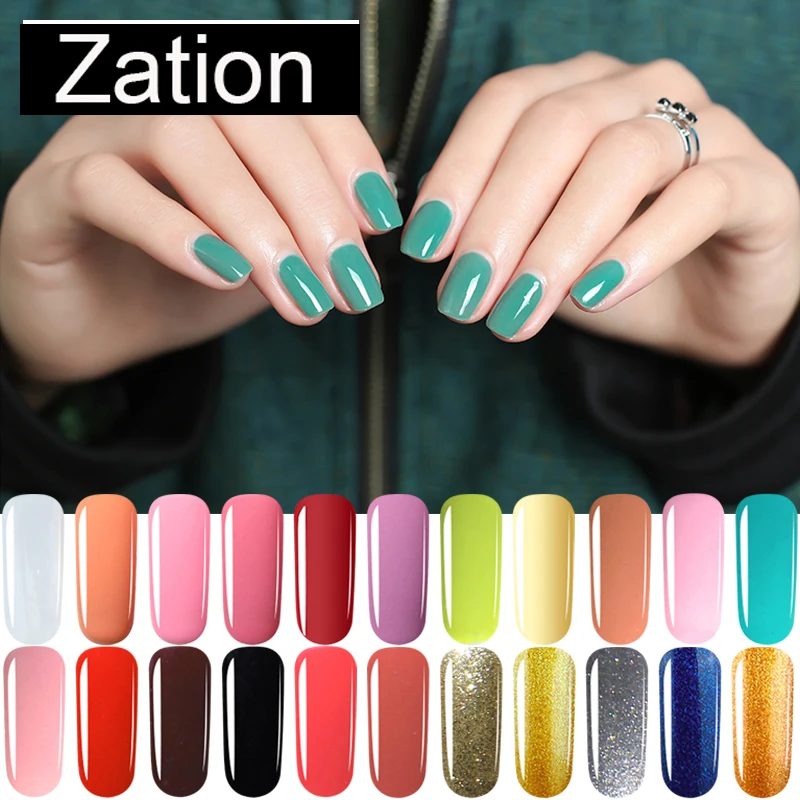

Zation 24 Colors One Step 3 In 1 Gel nail polish Hybrid manicure Set For Poly gel painting art UV LED Lamp nail Gel Varinishes