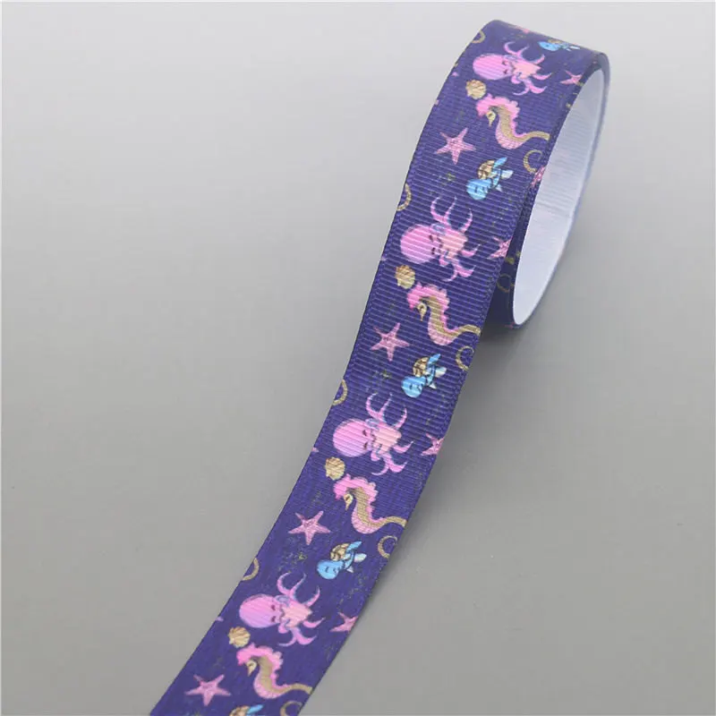 10306 DHK 50 ярдов рыбий морской животные напечатанный Grosgrain ленточный аксессуар Hairbow головной убор украшение «сделай сам» оптом OEM S1143 - Цвет: 10306
