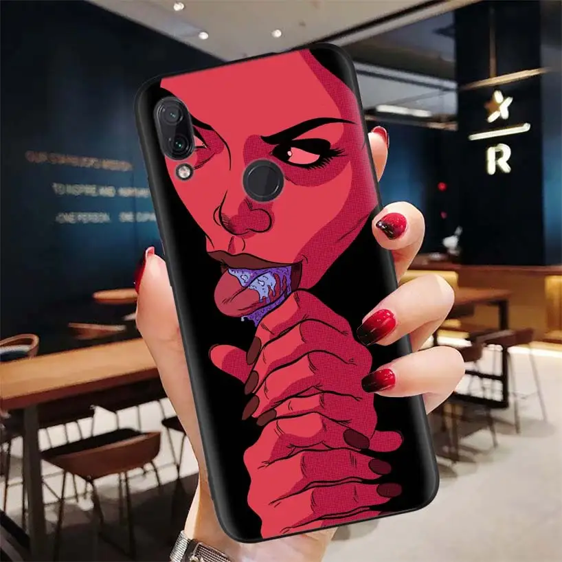 Сексуальная горячая девушка летний Swag арт черный чехол для Xiao mi Red mi Note 8 7 7S 7A 6 S2 GO K20 Pro+ 6A mi 6X 5X A1 CC 9 8 мягкий чехол для телефона