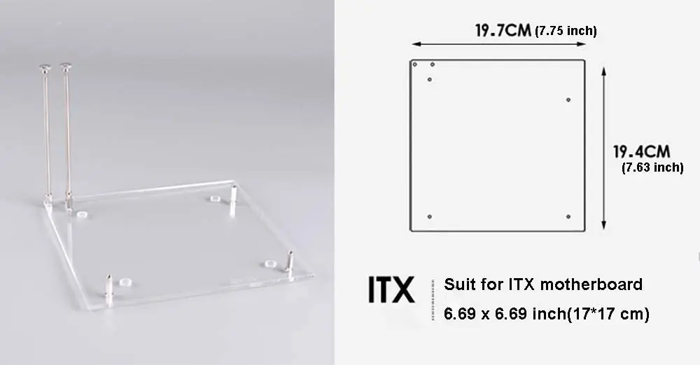 atx mini itx matx eatx placa-mãe transparente