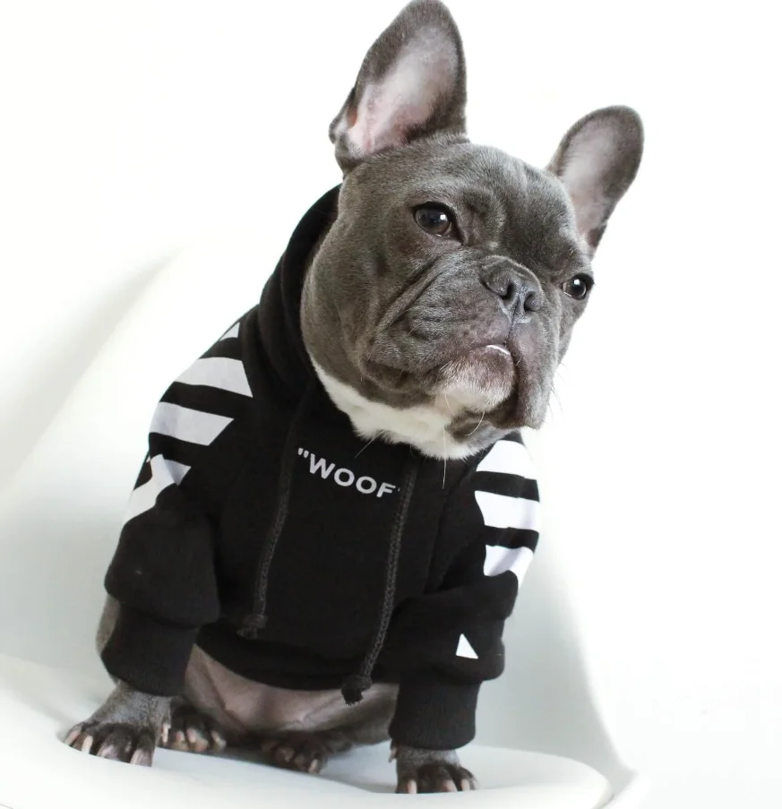 Толстовка для собак Adidog теплая спортивная ретро для собак Толстовка с капюшоном Домашние животные одежда для щенков и Собак Мопс одежда для щенков - Цвет: Черный