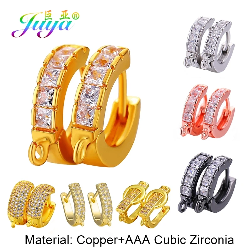 

Juya DIY Earrings Making Accessories Material Copper Creative Fastener Hoop Earring Hooks For Wedding Jewelry Handmade Supplies