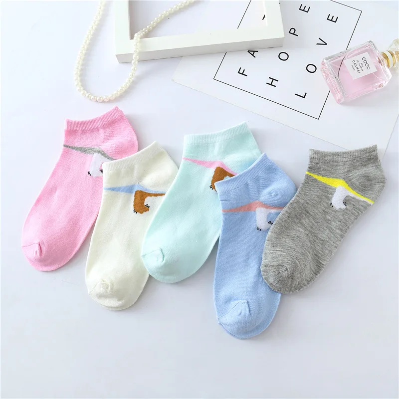 Осенние и зимние корейские японские носки женские носки с рисунком розового медведя милые забавные носки для животных хлопковые незаметные носки