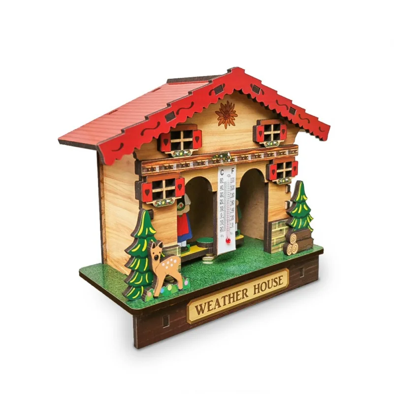 Настенный деревянный Миниатюрный Кукольный домик аксессуары строительные Погодные станции игрушка DIY мебель ручной работы комплект для дома погоды