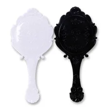 Manufacturers Wholesale Plastic Mirror And Comb Set Hand Mirror Portable Make-up Mirror Customizable Retro Small Mirror Dressing