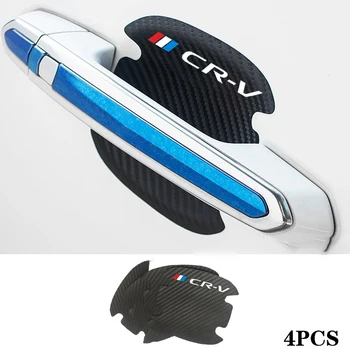 

4pcs Carbon Fiber Pattern Car Door Handle Scratch Protector Stickers For Honda CR-V CRV 2017 2018 2019 2020 Car Film Protection