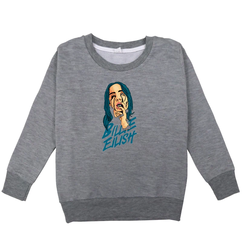 kids hoodies 7 Детские толстовки с капюшоном с принтом Billie Eilish; сезон весна-осень; толстовки для мальчиков и девочек; Повседневный хлопковый Детский свитер; Одежда для девочек-подростков - Цвет: kids hoodies 7