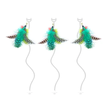 

Cat Interactive Toy 3 Piece Attachment Set Funny Replacements For Automatic Teaser Cat Wand Toy Feather/Ball Pet Products