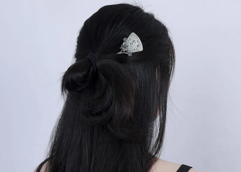 925 стерлингового серебра палочки для волос для женщин традиционные китайские аксессуары для волос натуральный камень птица цветок палка для волос для дам